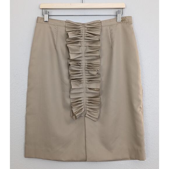 Carolina Herrera Tan Cotton Skirt US Size 10 Women’s Mini Knee Length Designer - Picture 1 of 10